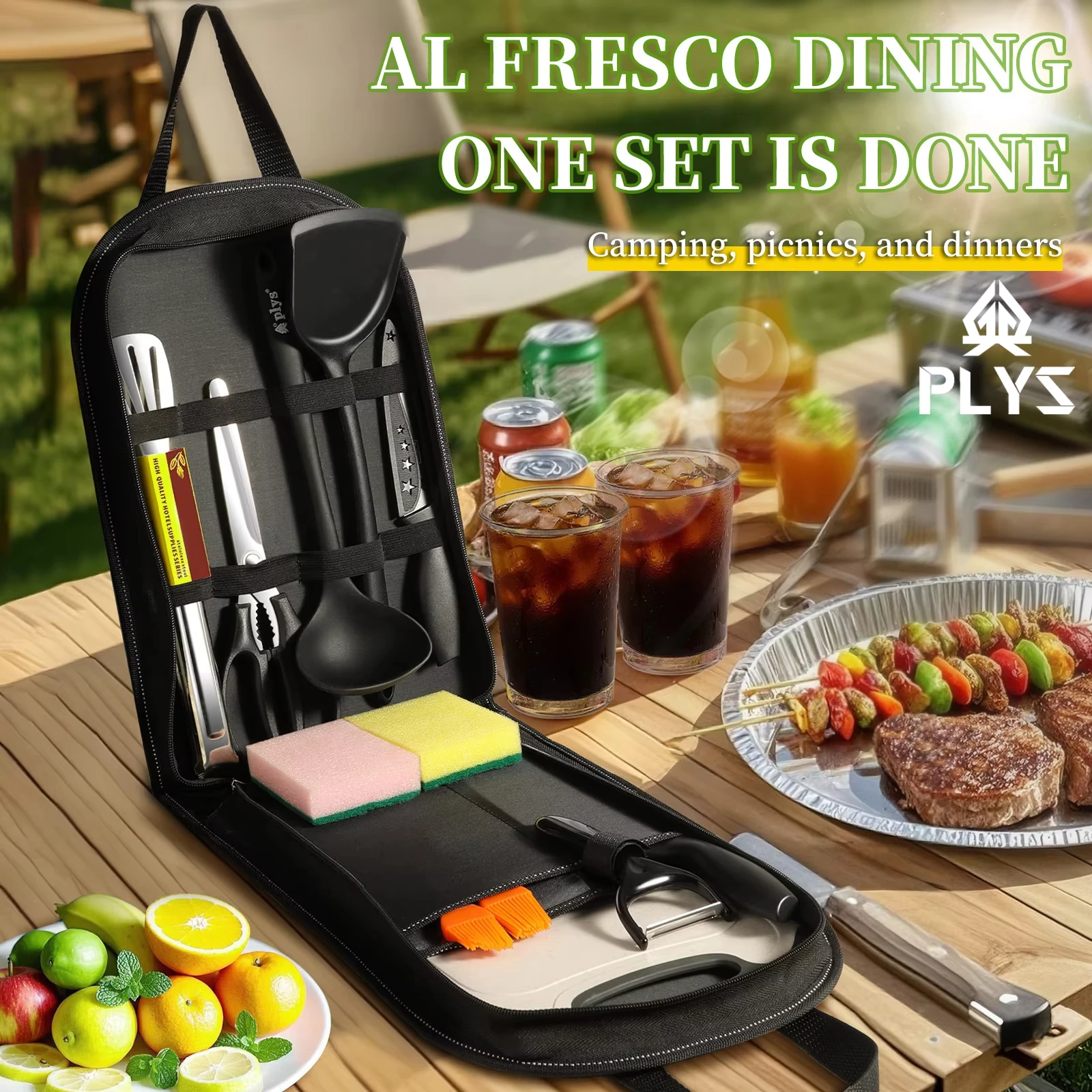 Camping Cooking Bundle - Przenośny zestaw przyborów kuchennych do grillowania
