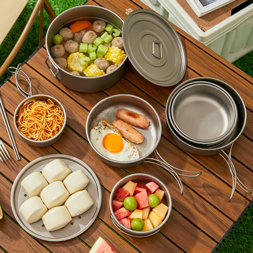 Zestaw tytanowych garnków na z – Camping Cooking Set With Bag recenzja i cena